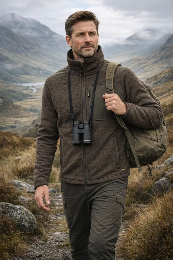 Fleece Coarse Men Olive Green