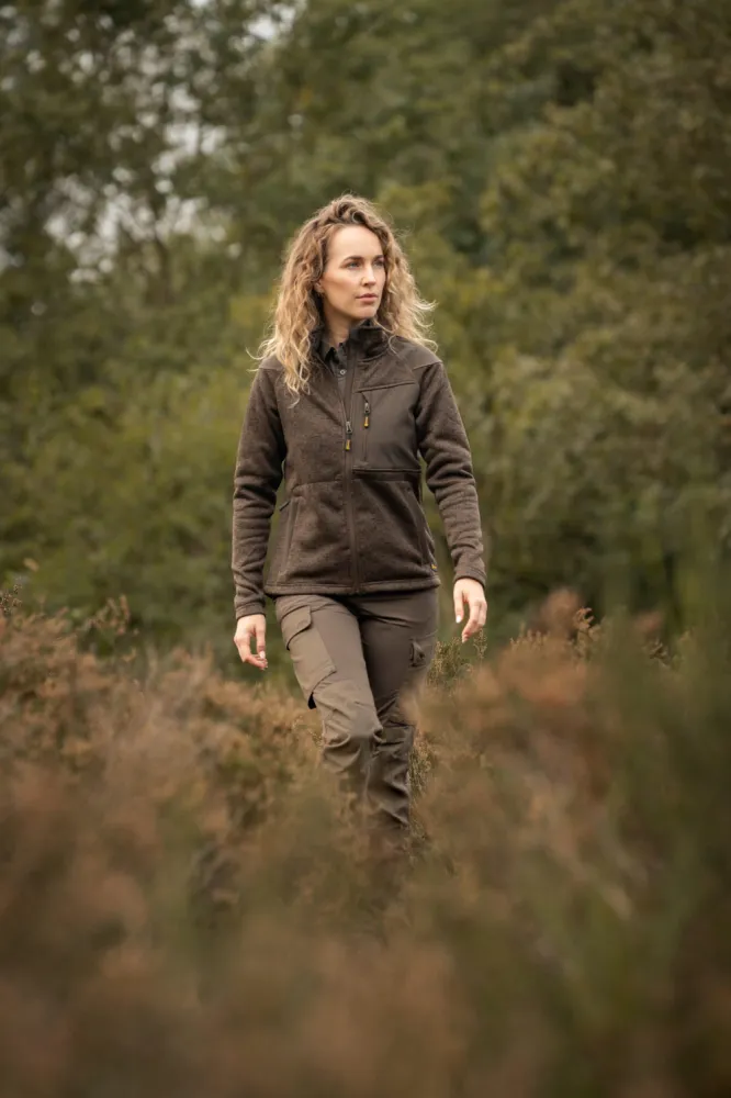 Fleece Coarse Dames Olive Green