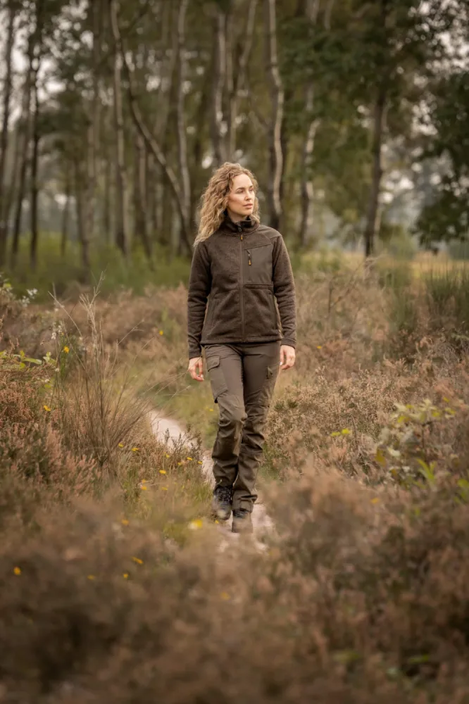 Fleece Coarse Dames Olive Green